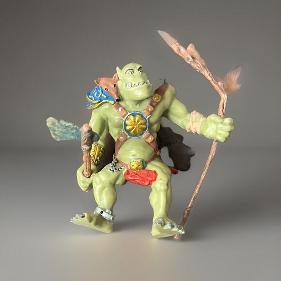 2002 Papo Green Orc Waghar Troll Ogre Action Figure with Staff A23 - NICE! - Picture 1 of 2